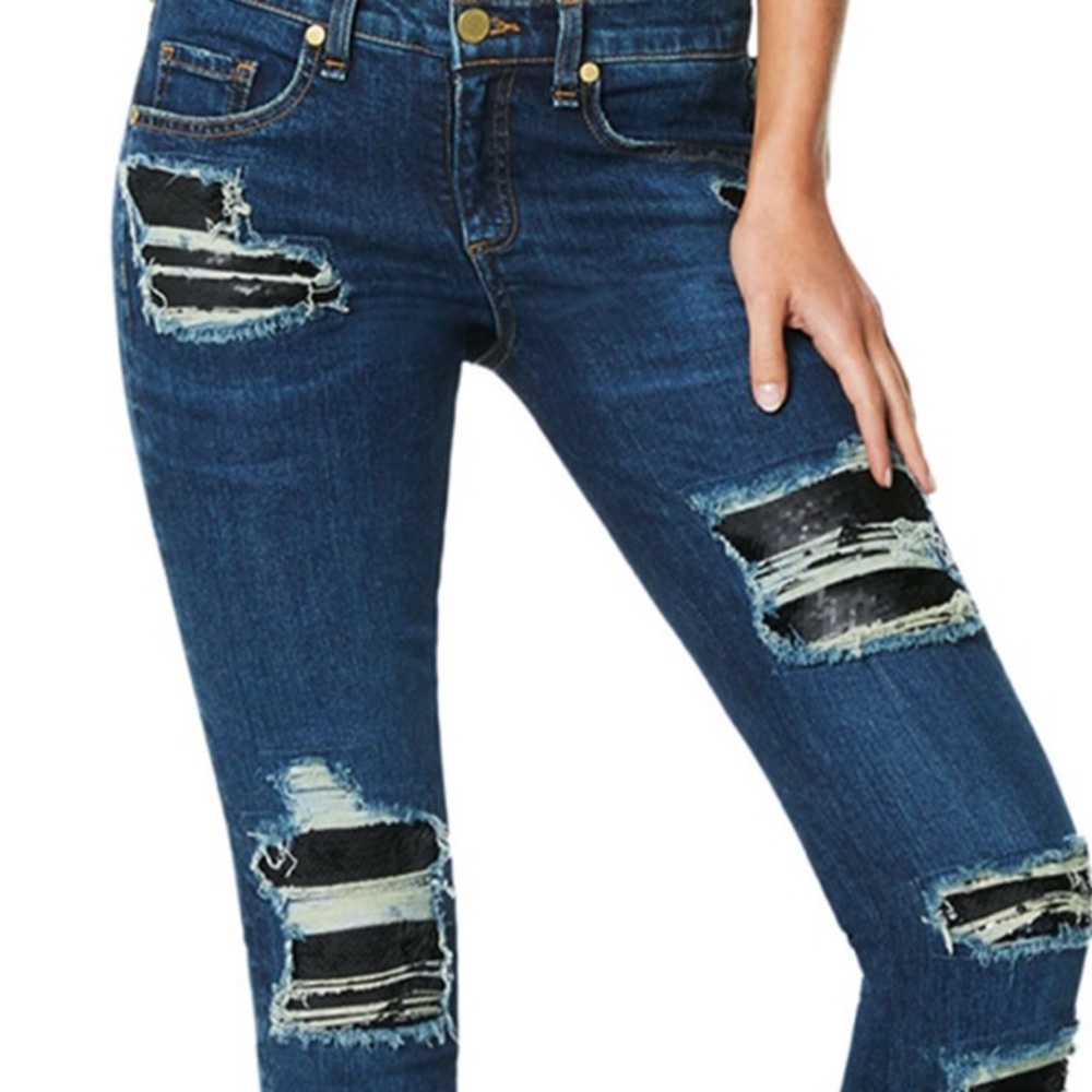 NWT! Ramy Brook distressed sequin skinny jeans sz 27 perfect for Christmas!! - Picture 1 of 3